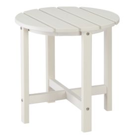 46*46*46cm Single Layer Round HDPE Side Table White - as picture