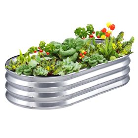 VEVOR Galvanized Raised Garden Bed Planter Box 48.2x24.6x11" Flower Vegetable - Default