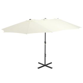 Outdoor Parasol with Aluminum Pole 181.1"x106.3" Sand - Beige