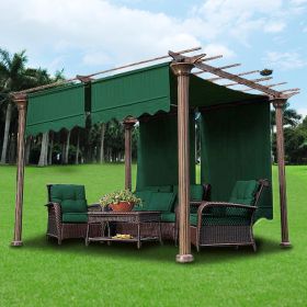 2pcs 15.5x4Ft Pergola Canopy Replacement Cover Green - LA01