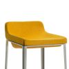 Fabric Upholstered Metal Bar Stool, Yellow and Silver - as Pic