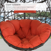 Hanging Egg Chair Outdoor Indoor Patio Swing Chair with UV Resistant Cushion Wicker Rattan Hammock Basket Chair with Stand (Turqoise) - Red